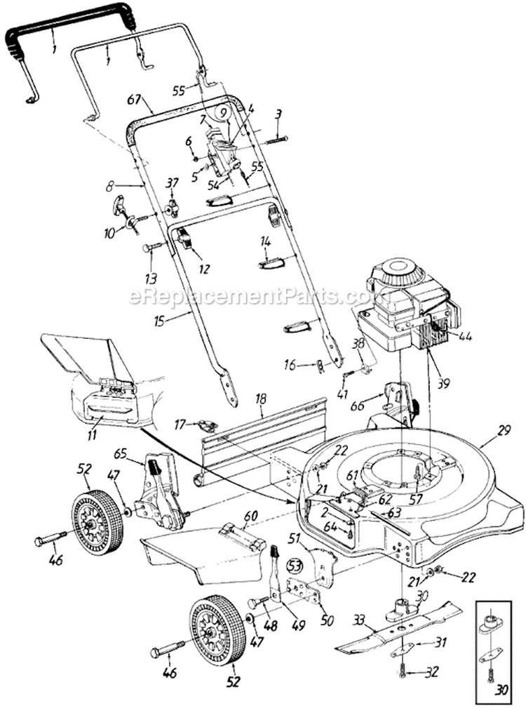 Page A Diagram and Parts List for 11A-072A372 1998 Yard Machines Lawn Mower